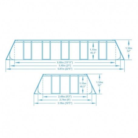 Piscina Power Steel Rettangolare 640x274x132 cm - Bestway 5612B