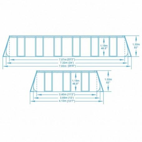 Piscina Power Steel Rettangolare 732x366x132 cm - Bestway 56475
