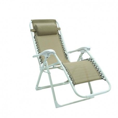 Poltrona Relax in Acciaio Bianca e Tortora Ariel