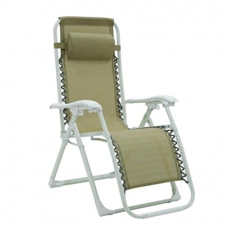 Poltrona Relax in Acciaio Bianca e Tortora Ariel