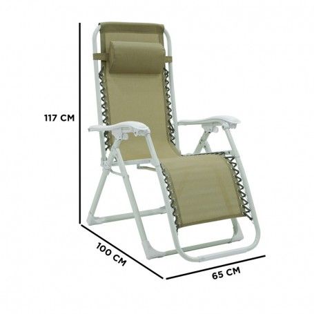 Poltrona Relax in Acciaio Bianca e Tortora Ariel