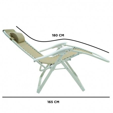 Poltrona Relax in Acciaio Bianca e Tortora Ariel