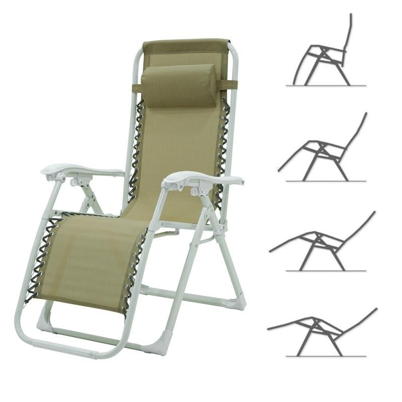 Poltrona Relax in Acciaio Bianca e Tortora Ariel