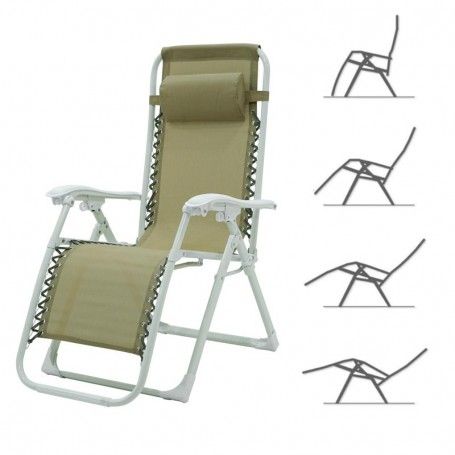 Poltrona Relax in Acciaio Bianca e Tortora Ariel