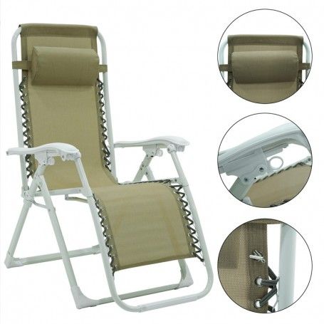 Poltrona Relax in Acciaio Bianca e Tortora Ariel