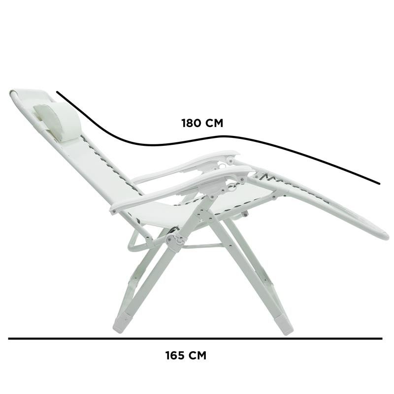 Poltrona Relax in Acciaio Bianca Ariel