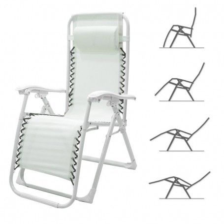 Poltrona Relax in Acciaio Bianca Ariel