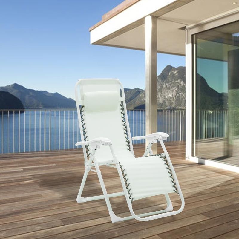 Poltrona Relax in Acciaio Bianca Ariel