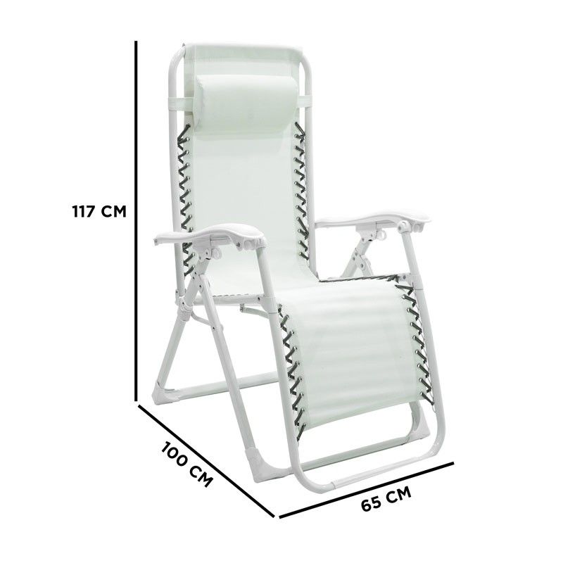 Poltrona Relax in Acciaio Bianca Ariel