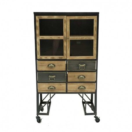 Vetrinetta Stile Industrial con Ruote H.110 cm Vetrinetta Stile Industrial con Ruote H.110 cm