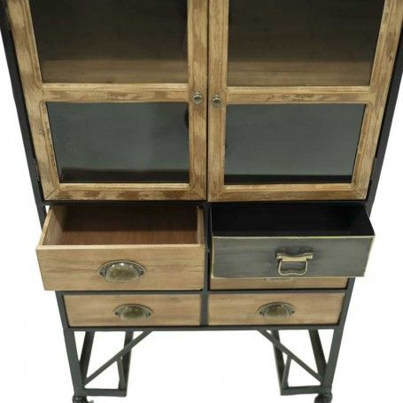 Vetrinetta Stile Industrial con Ruote H.110 cm Vetrinetta Stile Industrial con Ruote H.110 cm