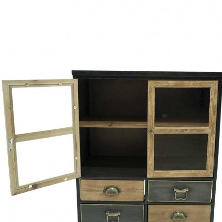 Vetrinetta Stile Industrial con Ruote H.110 cm Vetrinetta Stile Industrial con Ruote H.110 cm