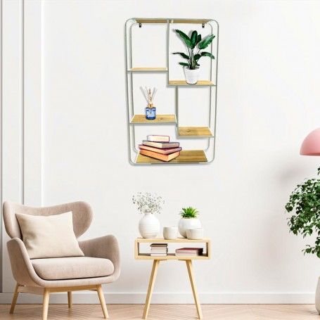 Scaffale Stile Industrial in Legno e Metallo H.86 cm Scaffale Stile Industrial in Legno e Metallo H.86 cm