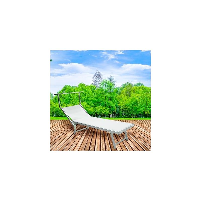 Lettino Prendisole da Giardino in Alluminio Bianco | Simba
