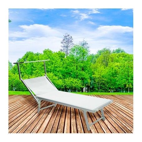 Lettino Prendisole da Giardino in Alluminio Bianco | Simba