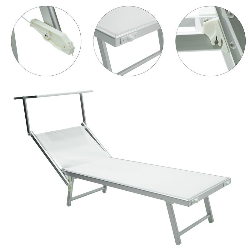 Lettino Prendisole da Giardino in Alluminio Bianco | Simba