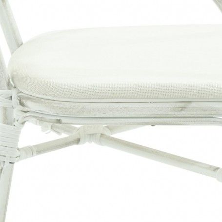 Poltrona in Alluminio e Bamboo Bianco Poltrona in Alluminio e Bamboo Bianco