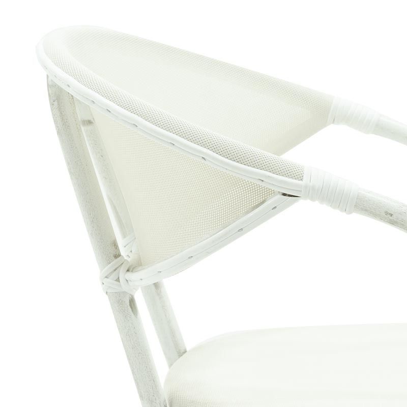 Poltrona in Alluminio e Bamboo Bianco