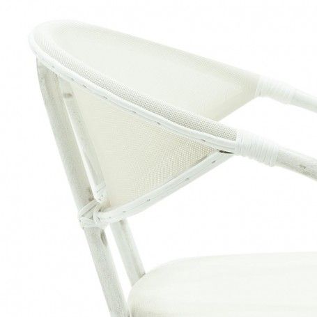 Poltrona in Alluminio e Bamboo Bianco Poltrona in Alluminio e Bamboo Bianco