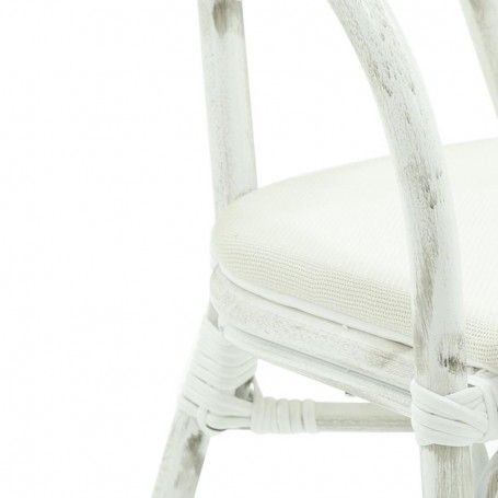 Poltrona in Alluminio e Bamboo Bianco Poltrona in Alluminio e Bamboo Bianco