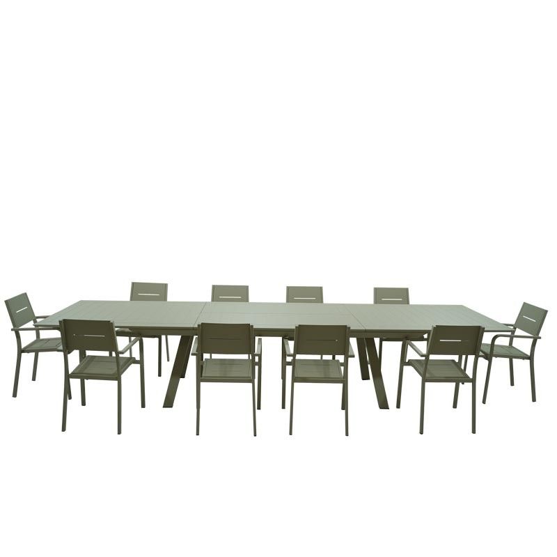 Tavolo Rettangolare Allungabile in Alluminio Champagne | Didone