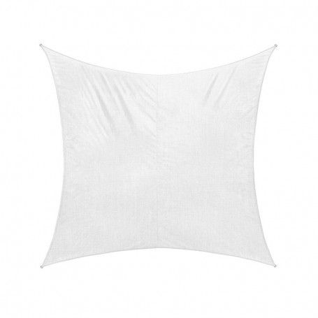 Vela Quadrata in Poliestere, Parasole Completo di Anelli 5 mt Bianco Vela Quadrata in Poliestere, Parasole Completo di Anelli 5 mt Bianco