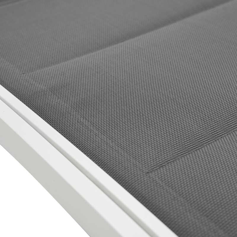 Lettino Prendisole da Giardino, Imbottito e in Alluminio Grigio | Milk