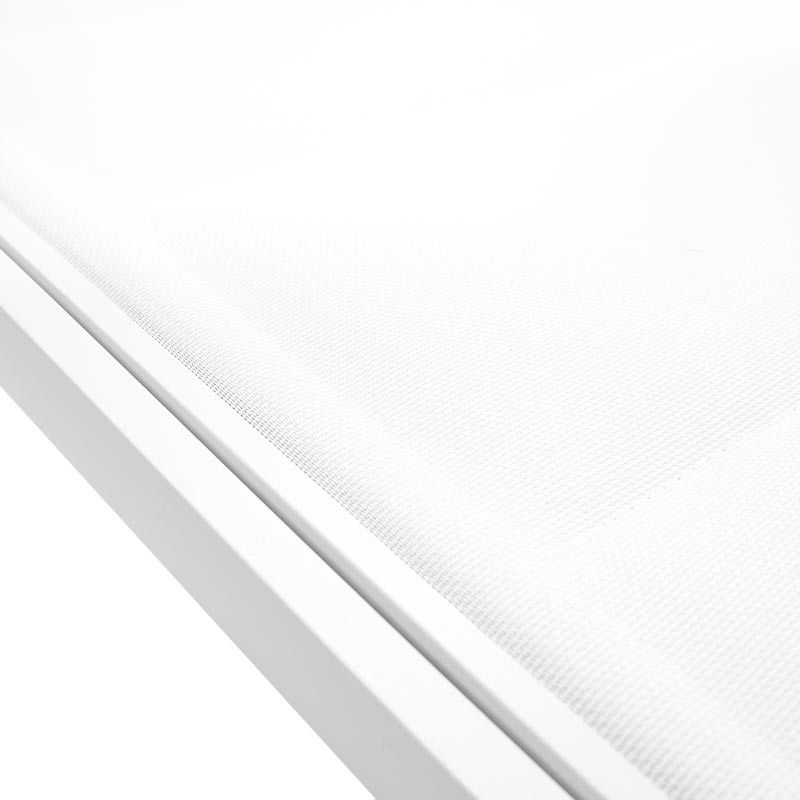 Lettino Prendisole da Giardino, Imbottito e in Alluminio Bianco | Milk