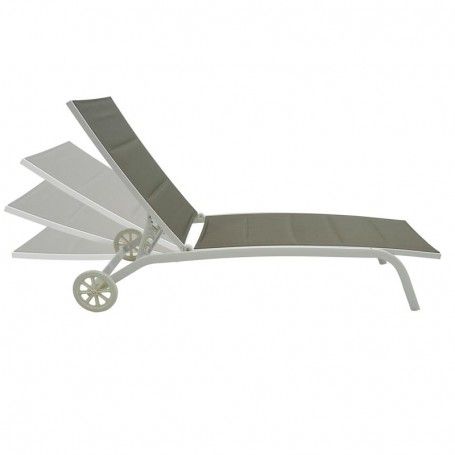 Lettino Prendisole da Giardino, Imbottito e in Alluminio Tortora |  Milk