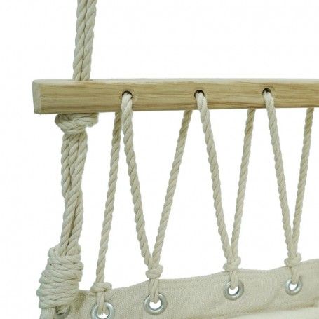 Poltrona Sospesa in Cotone Bianco da Giardino con Supporto