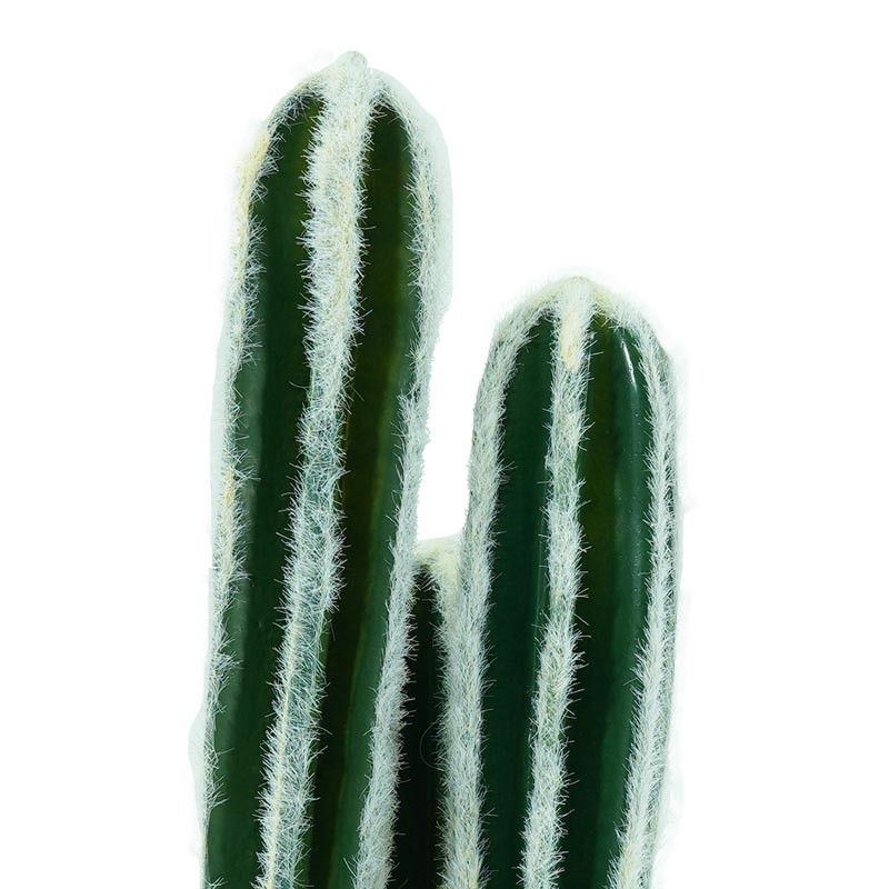 Pianta Grassa Artificiale con Aghetti Bianchi e Vasetto H.40 cm