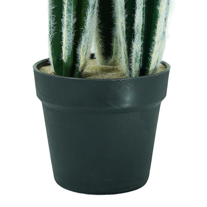 Pianta Grassa Artificiale con Aghetti Bianchi e Vasetto H.40 cm