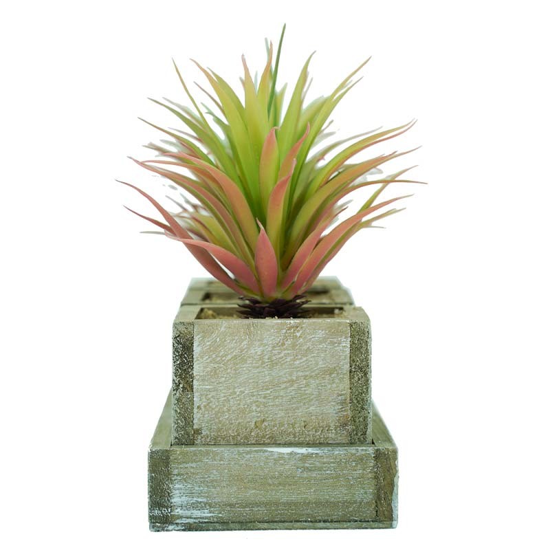 3 Piantine Verdi Artificiali con Sottovaso H.18 cm