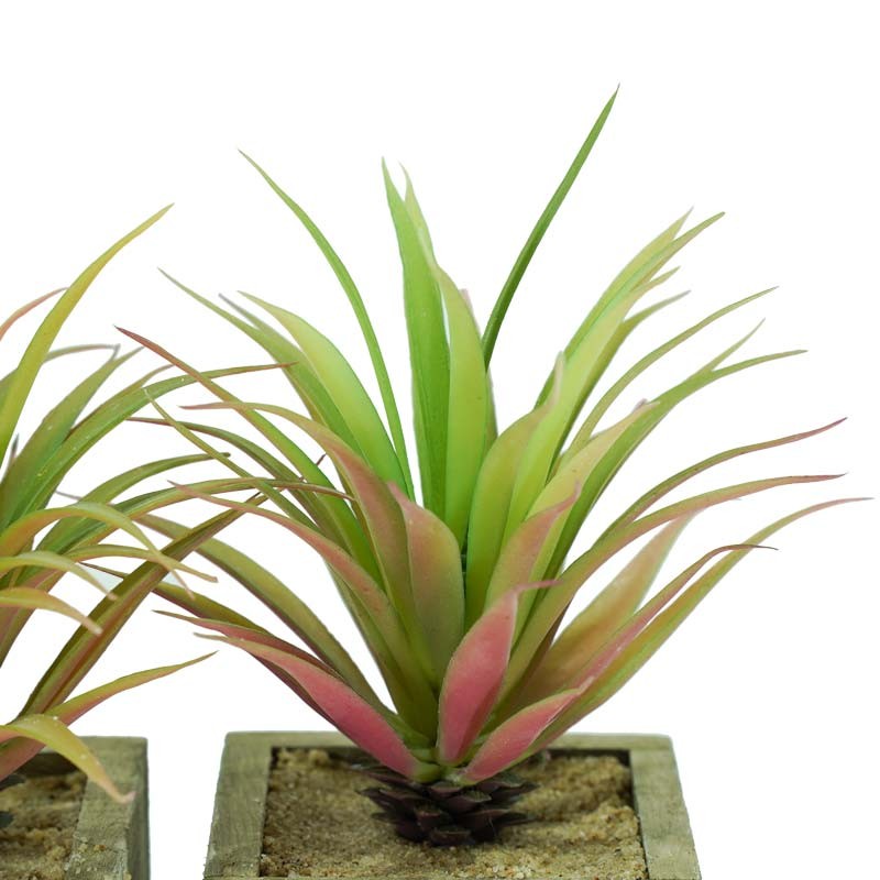 3 Piantine Verdi Artificiali con Sottovaso H.18 cm