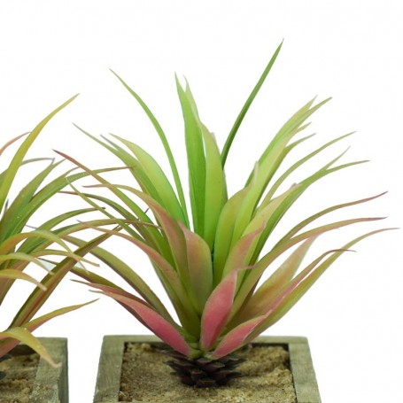 3 Piantine Verdi Artificiali con Sottovaso H.18 cm 3 Piantine Verdi Artificiali con Sottovaso H.18 cm