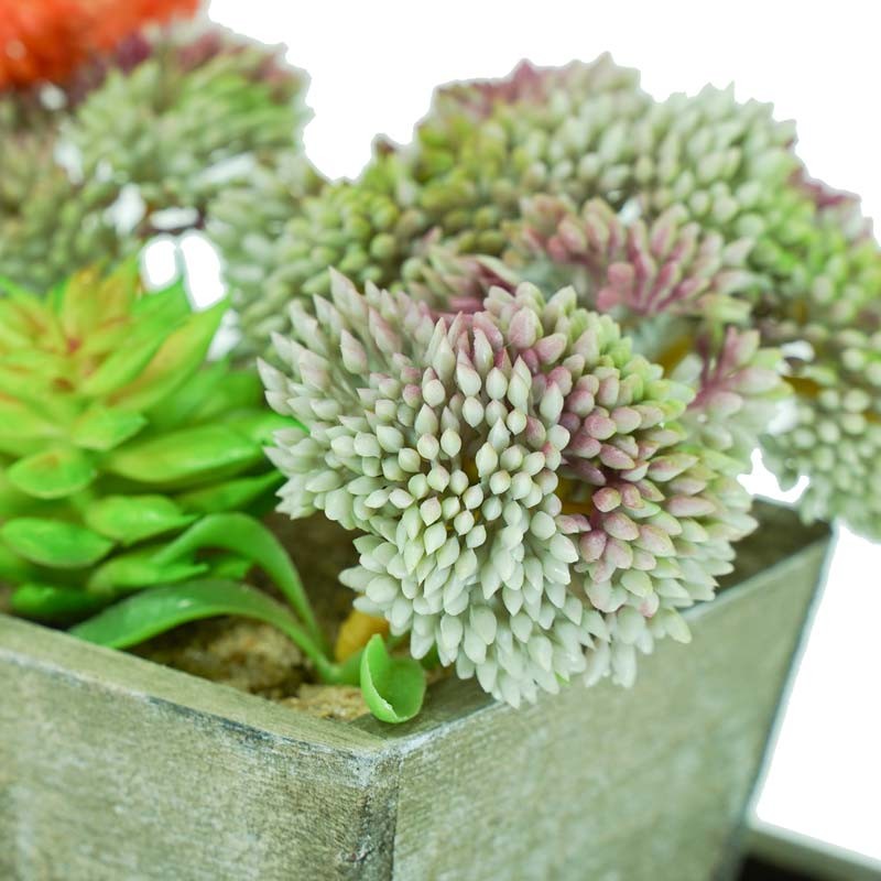 3 Piantine Colorate Artificiali con Sottovaso H.15 cm