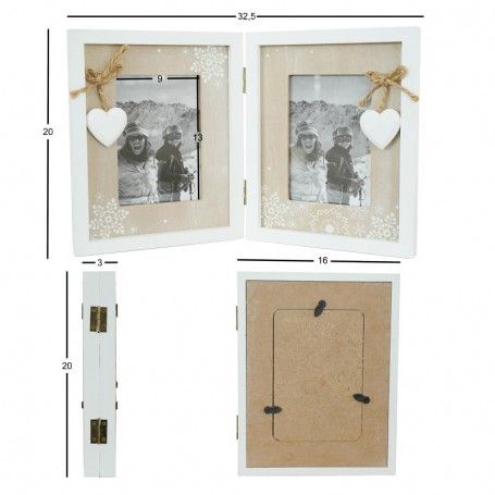 Cornice Doppia per Foto in Legno 33x20 cm