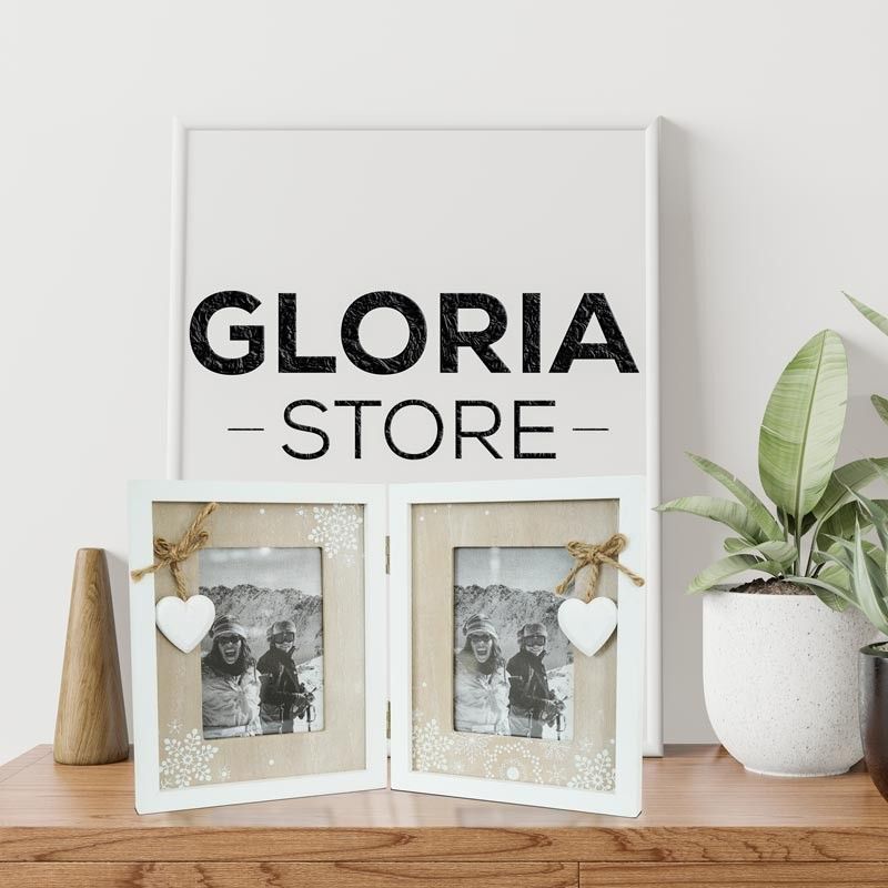 Cornice Doppia per Foto in Legno 33x20 cm