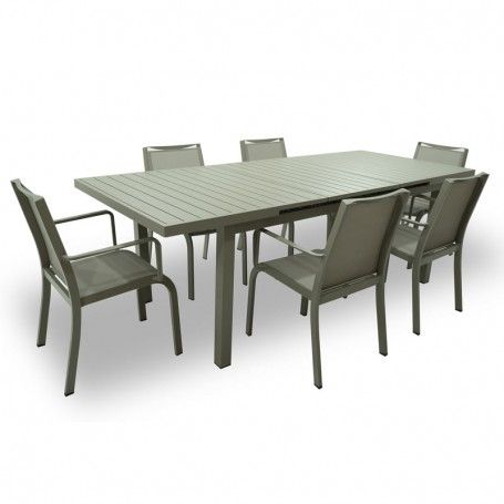 Tavolo Rettangolare Allungabile in Alluminio Tortora | Aci Tavolo Rettangolare Allungabile in Alluminio Tortora | Aci