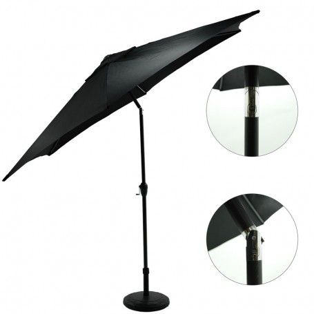 Ombrellone Palo Centrale da Esterno in Alluminio D. 280 cm Nero | QD101