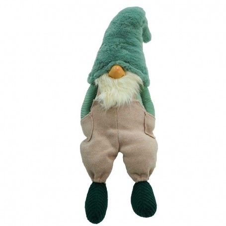 Gnomo di Natale Seduto con Abito Rosa e Verde H.68 cm Gnomo di Natale Seduto con Abito Rosa e Verde H.68 cm