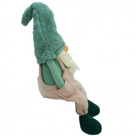 Gnomo di Natale Seduto con Abito Rosa e Verde H.68 cm Gnomo di Natale Seduto con Abito Rosa e Verde H.68 cm