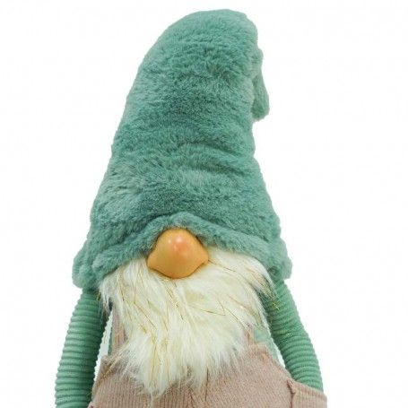 Gnomo di Natale Seduto con Abito Rosa e Verde H.68 cm Gnomo di Natale Seduto con Abito Rosa e Verde H.68 cm