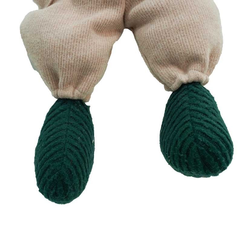 Gnomo di Natale Seduto con Abito Rosa e Verde H.68 cm