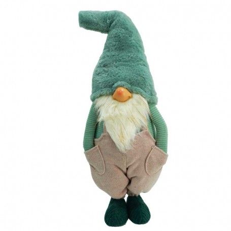 Gnomo di Natale in Piedi con Abito Rosa e Verde H.62 cm