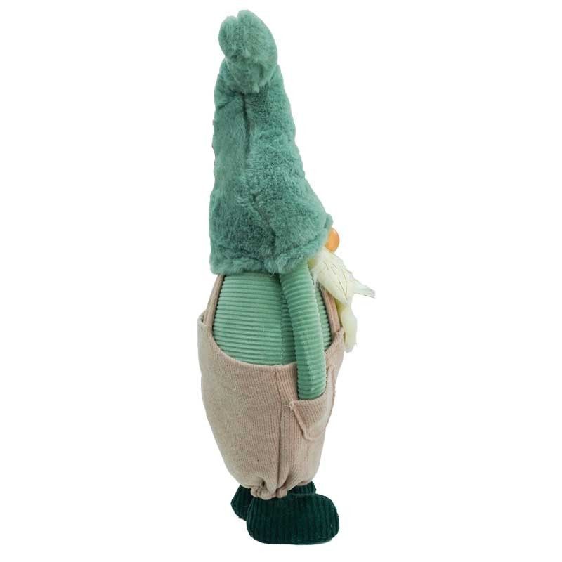 Gnomo di Natale in Piedi con Abito Rosa e Verde H.62 cm