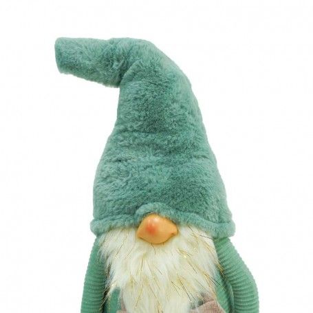 Gnomo di Natale in Piedi con Abito Rosa e Verde H.62 cm