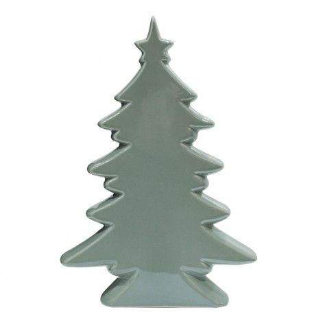 Alberello con Stella in Ceramica Bianco o Grigio H.26 cm