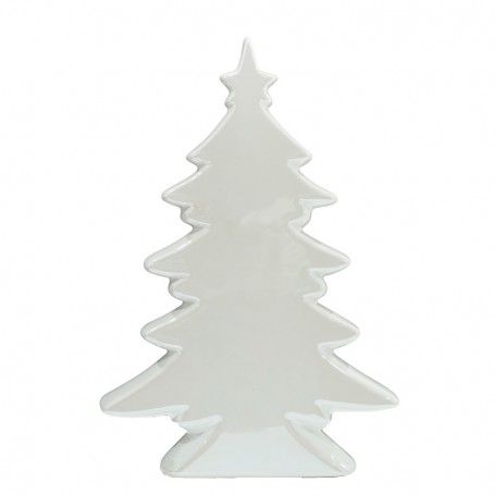 Alberello con Stella in Ceramica Bianco o Grigio H.26 cm