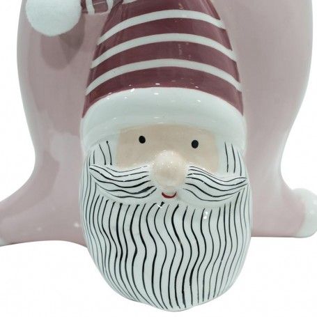 Vaso Babbo Natale Rosa in Ceramica H.20 cm